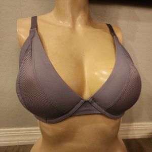 This Love Bra 34E Purple Shadow Stripe Plunge Underwire